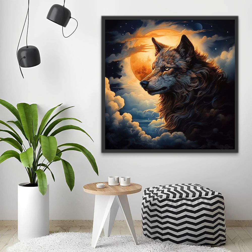 Zwarte Wolf Schilderen op Nummers