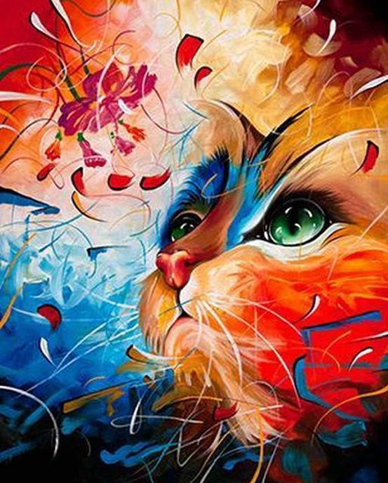 Animal Cat Paint By Numbers Canvas Wall Set PBNCATL11