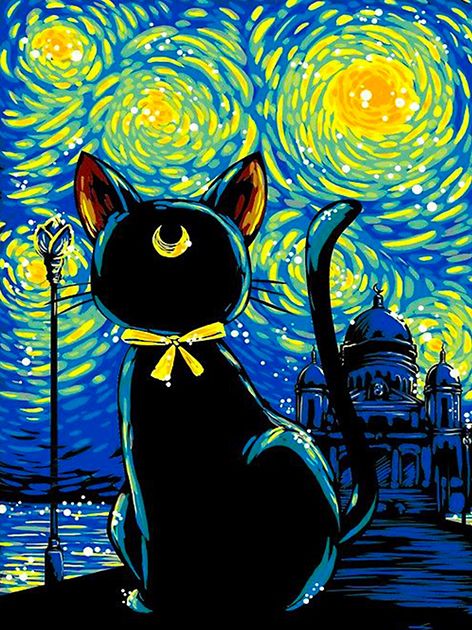 Van Gogh Dier Kat Schilderen op Nummers PBNCATL81