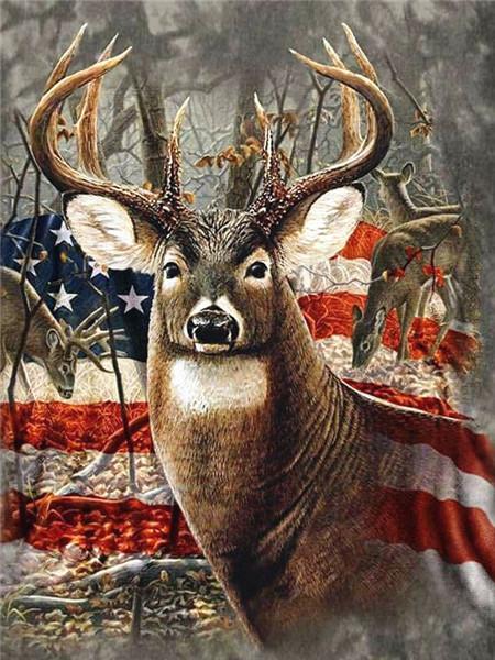 Animal Deer Paint By Numbers Canvas Wall Set PBNDEERL14