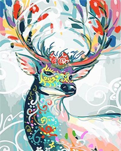Animal Deer Paint By Numbers Canvas Wall Set PBNDEERL18