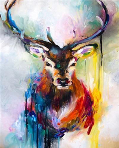 Animal Deer Paint By Numbers Canvas Wall Set PBNDEERL40