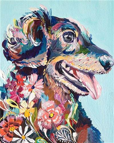 Animal Dog Paint By Numbers Canvas Wall Set PBNDOGL5