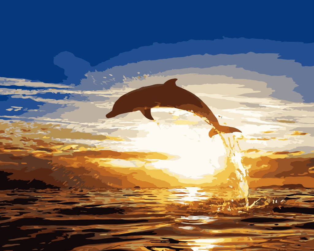 Zeedier Dolfijnen Schilderen op Nummers PBNDOW022