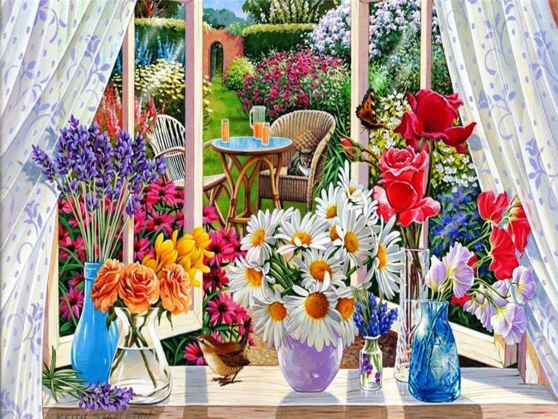 Plant Flower Paint By Numbers Canvas Wall Set PBNFLOW48