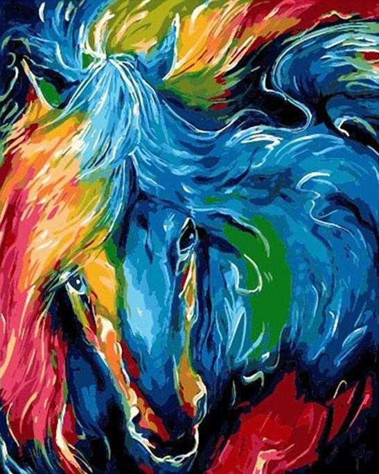 Animal Horse Paint By Numbers Canvas Wall Set PBNHOUL61