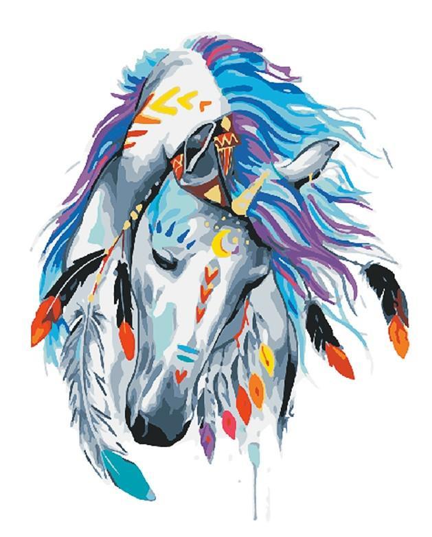 Animal Horse Paint By Numbers Canvas Wall Set PBNHOUL62