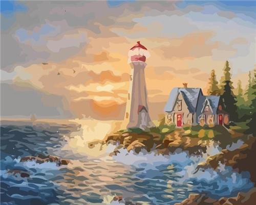 Landscape Lighthouse Paint By Numbers Canvas Wall Set PBNLIGW17