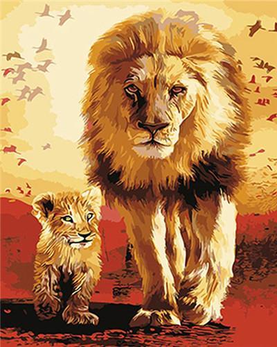 Animal Lion Paint By Numbers Canvas Wall Set PBNLIONL28