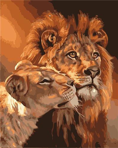 Animal Lion Paint By Numbers Canvas Wall Set PBNLIONL29