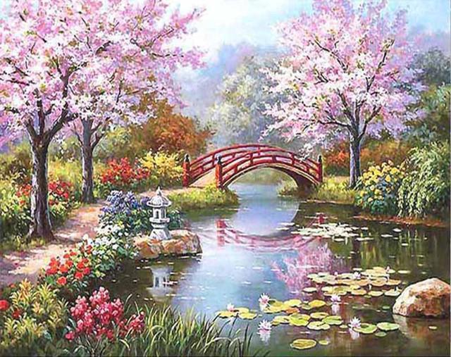 Landscape Nature Paint By Numbers Canvas Wall Set PBNNATW118