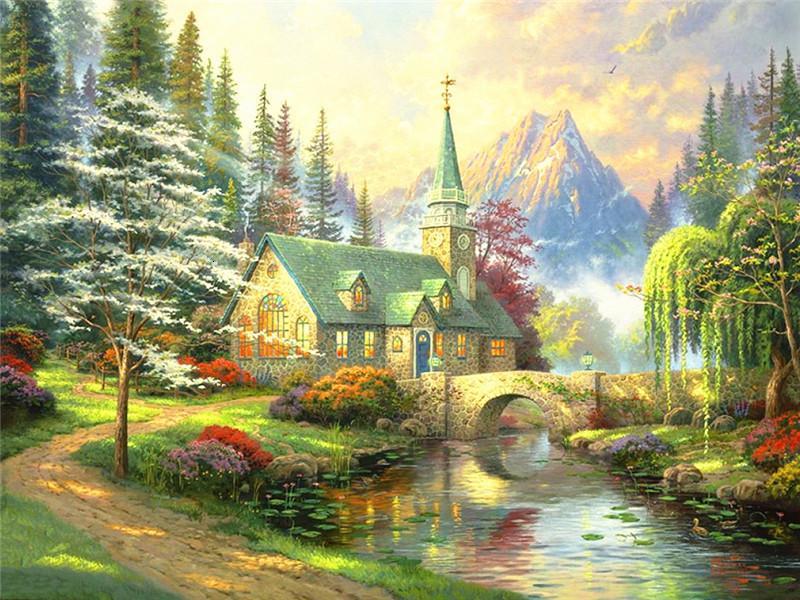 Landscape Nature Paint By Numbers Canvas Wall Set PBNNATW23