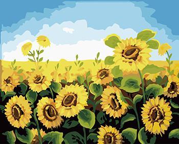 Plant Sunflower Paint By Numbers Canvas Wall Set PBNSUNW6