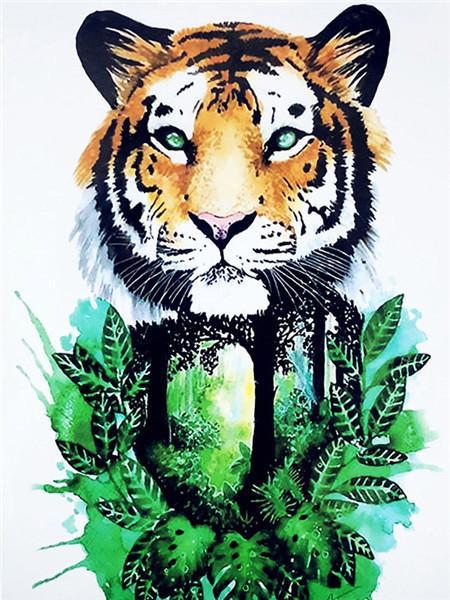 Animal Tiger Paint By Numbers Canvas Wall Set PBNTIGL4