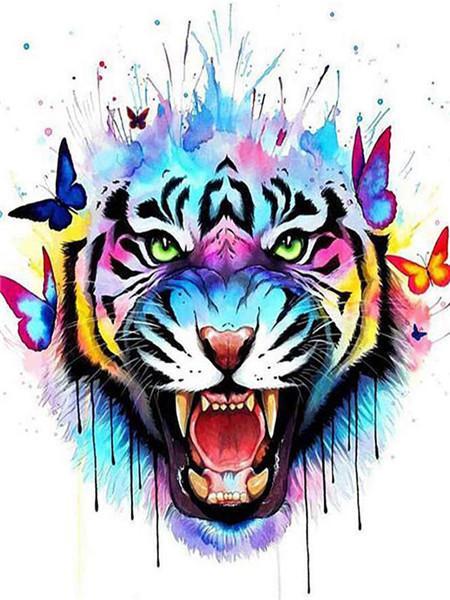 Animal Tiger Paint By Numbers Canvas Wall Set PBNTIGL6
