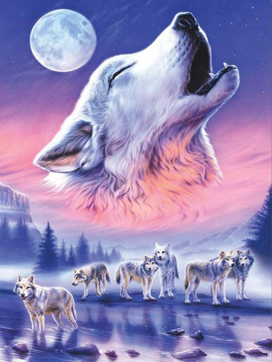 Animal Wolf Paint By Numbers Canvas Wall Set PBNWOLFL43