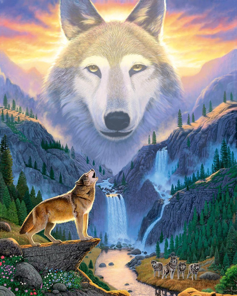 Animal Wolf Paint By Numbers Canvas Wall Set PBNWOLFL56