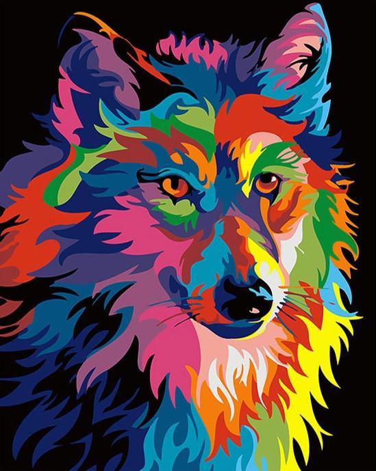 Animal Wolf Paint By Numbers Canvas Wall Set PBNWOLFL71