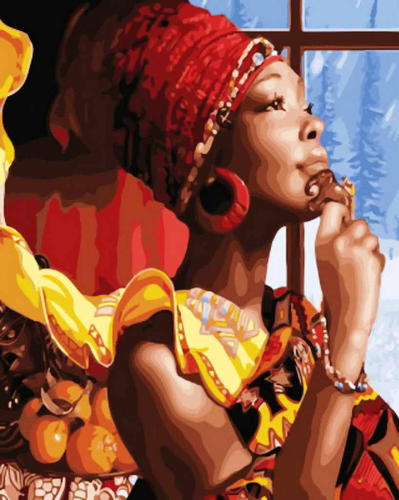 Vrouw Afrika Schilderen op Nummers PBNWONL216