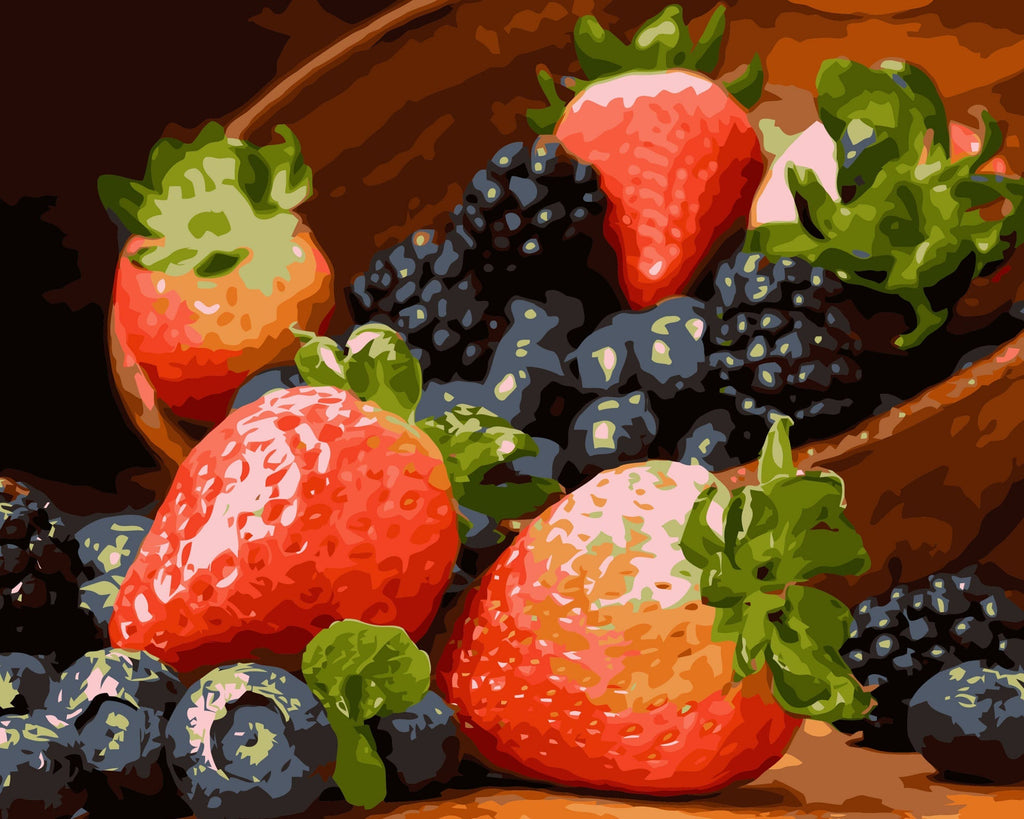 Aardbeien, Bosbessen en Moerbeien Schilderen op Nummers