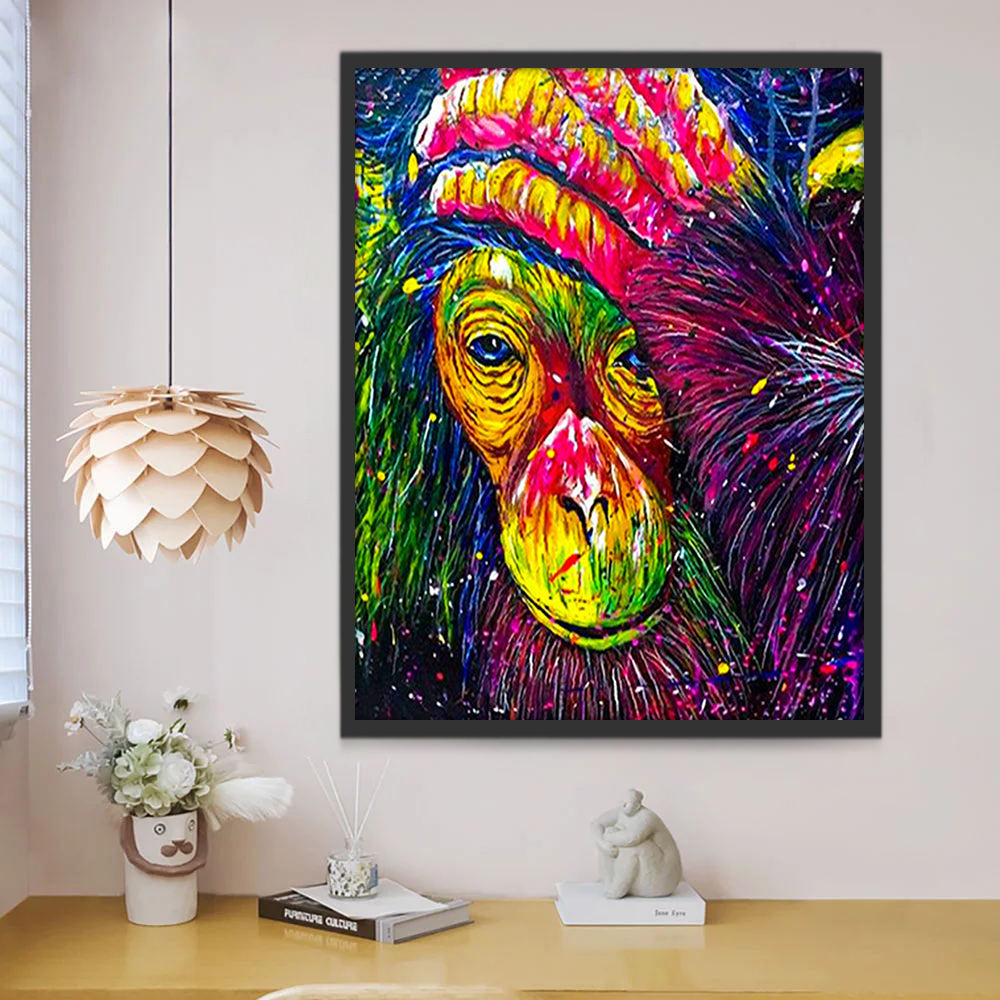 Abstract Aap Schilderen op Nummers