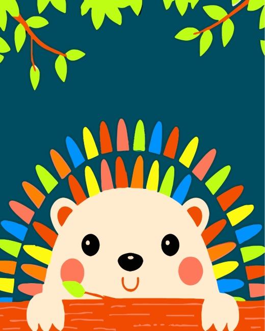 Abstract Cartoon Egel Schilderen op Nummers Kinderen