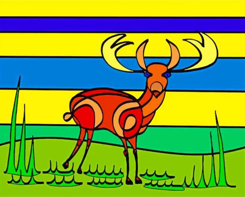 Abstract Cartoon Eland Schilderen op Nummers Kinderen