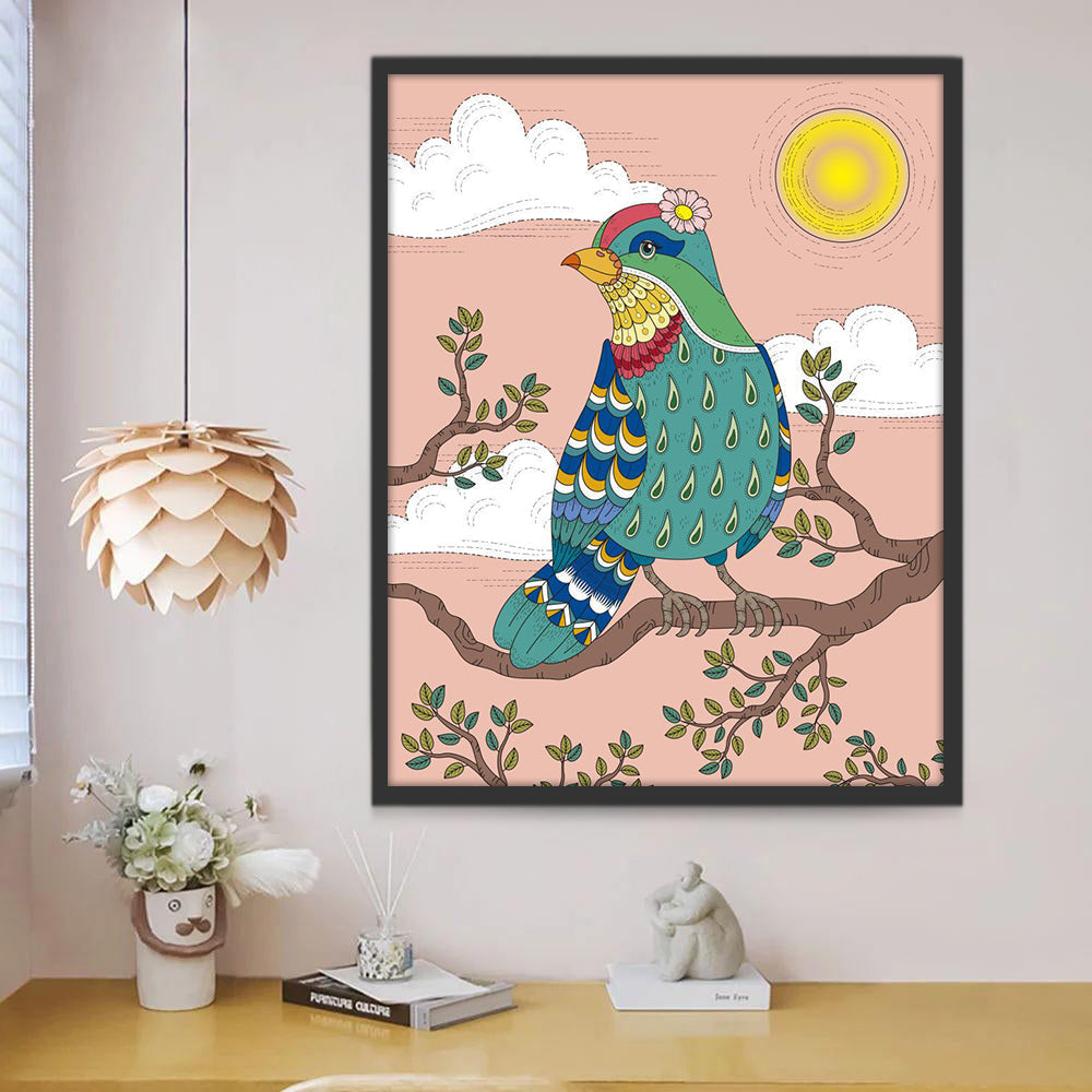 Abstract Groene Vogel Schilderen op Nummers
