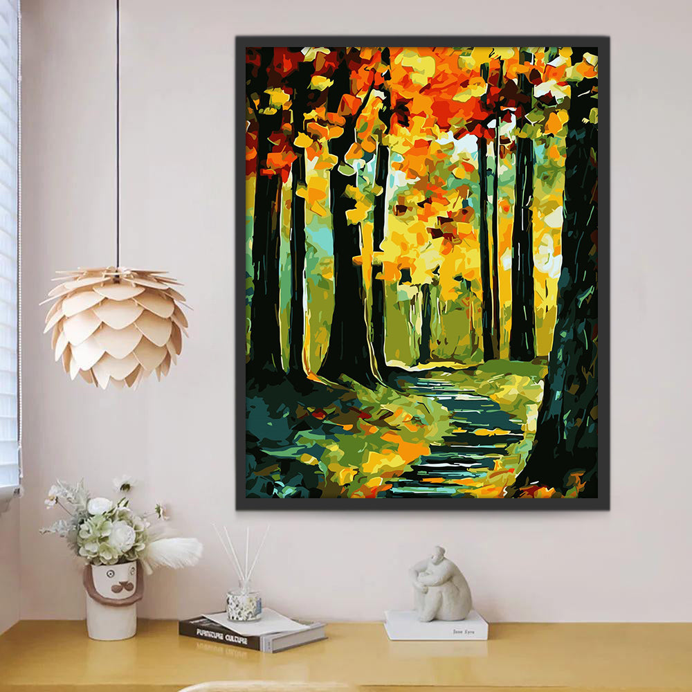 Abstract Herfstbos Schilderen op Nummers
