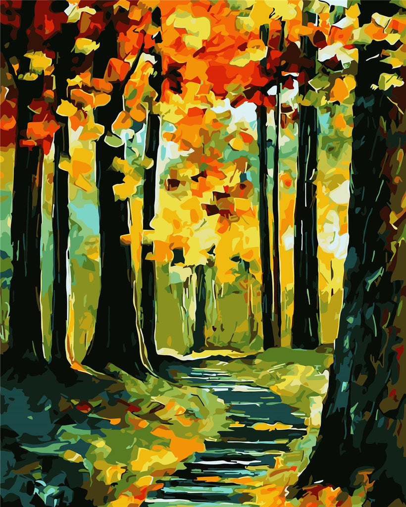 Abstract Herfstbos Schilderen op Nummers
