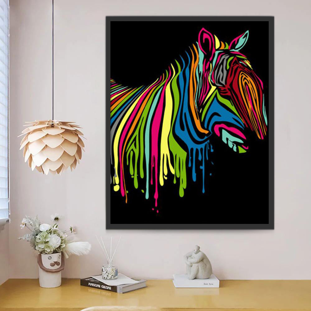Abstract Kleurrijk Zebra Schilderen op Nummers