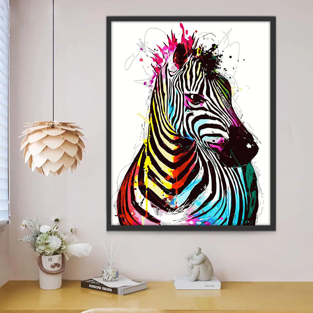 Abstract Kleurrijk Zebra Schilderen op Nummers