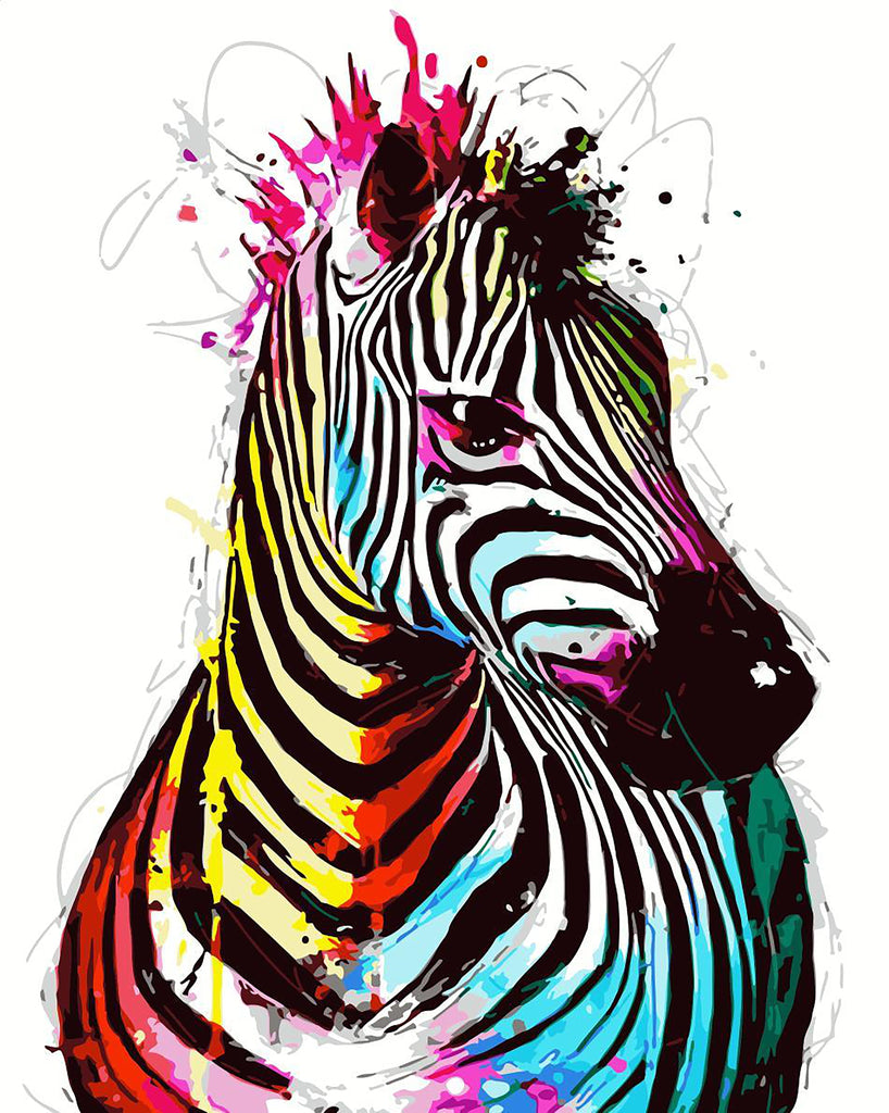 Abstract Kleurrijk Zebra Schilderen op Nummers