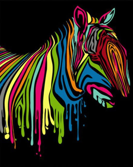 Abstract Kleurrijk Zebra Schilderen op Nummers