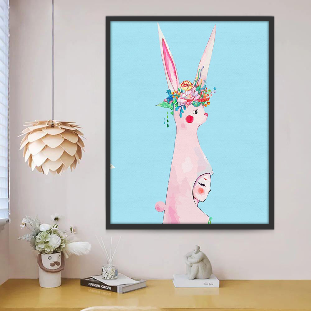 Abstract Roze Konijn Schilderen op Nummers