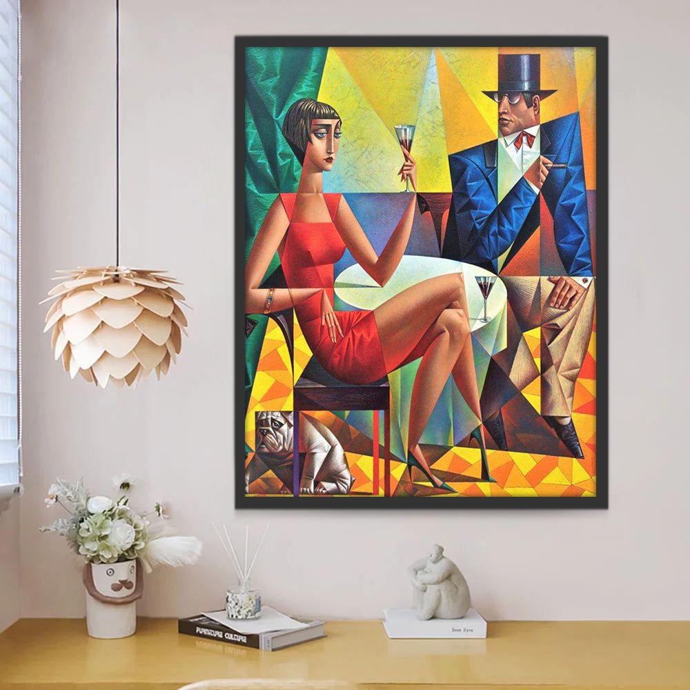 Abstract Schilderij in Kleur Schilderen op Nummers