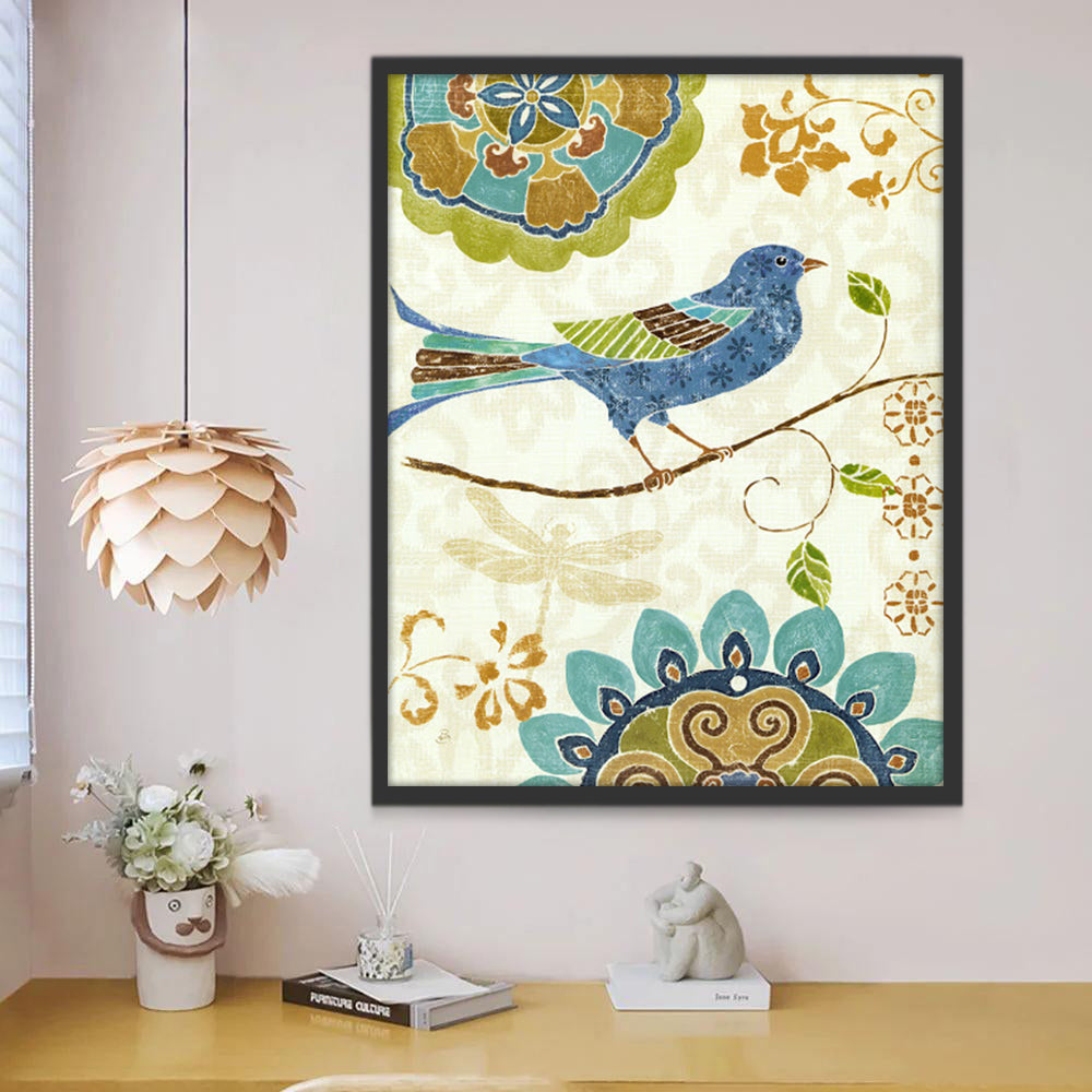 Abstracte Bloemen en Vogel Schilderen op Nummers
