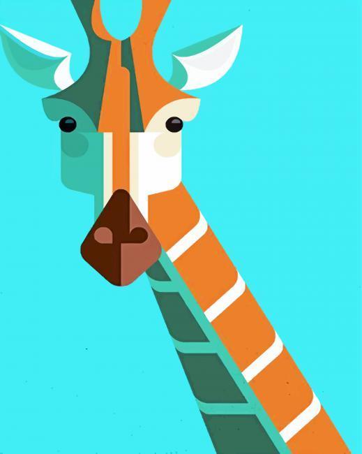 Abstracte Cartoon Giraffe Schilderen op Nummers Kinderen