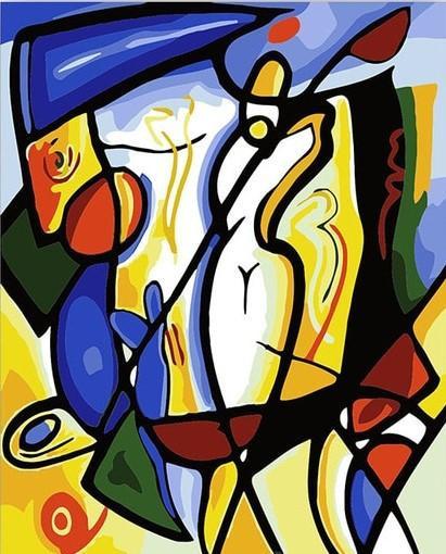 Abstracte Compositie in Felle Kleuren Schilderen op Nummers