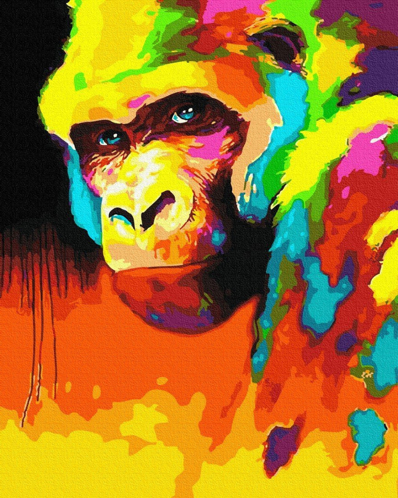 Abstracte Gekleurde Gorilla Schilderen op Nummers