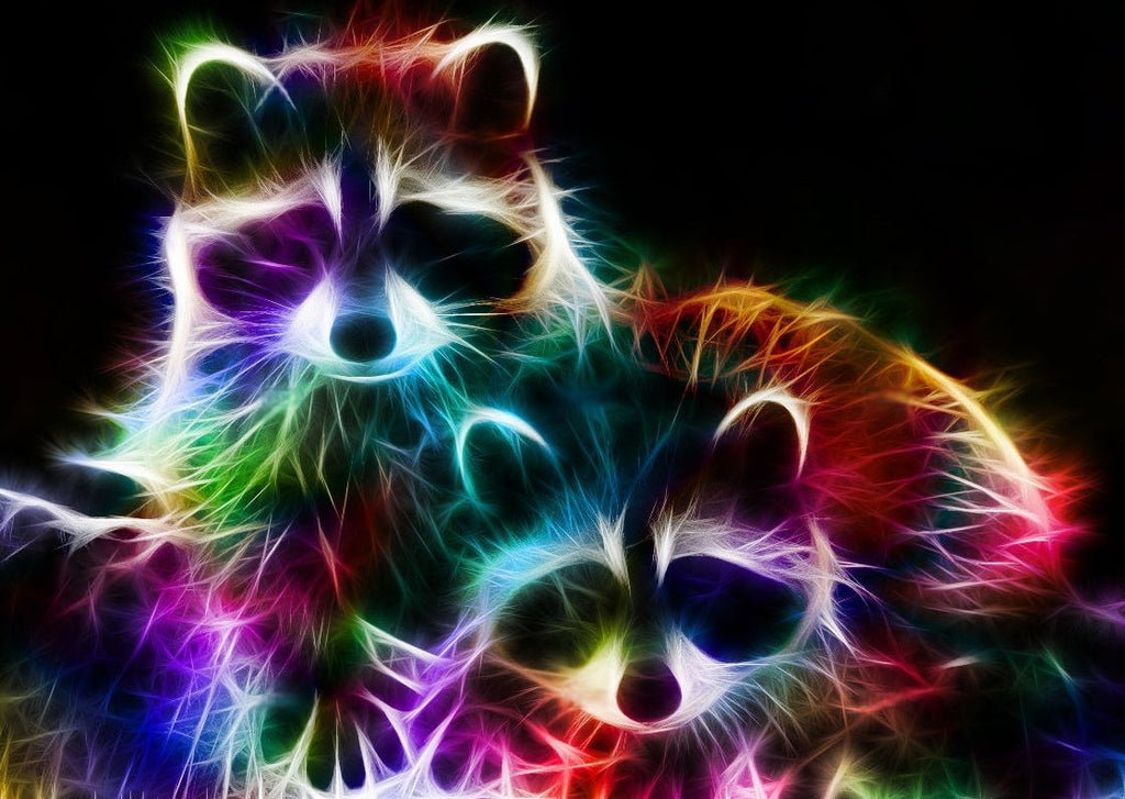 Abstracte Gloeiende Wasberen Schilderen op Nummers