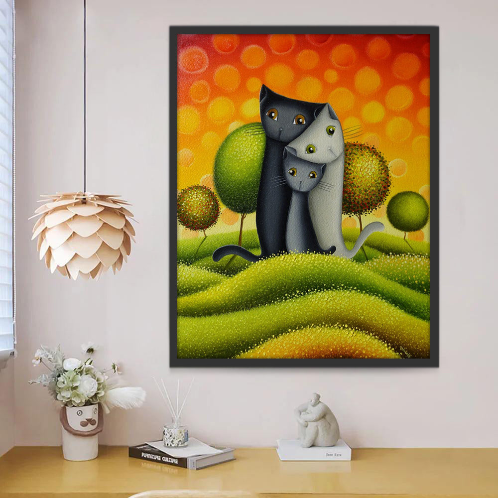Abstracte Katten Schilderen op Nummers