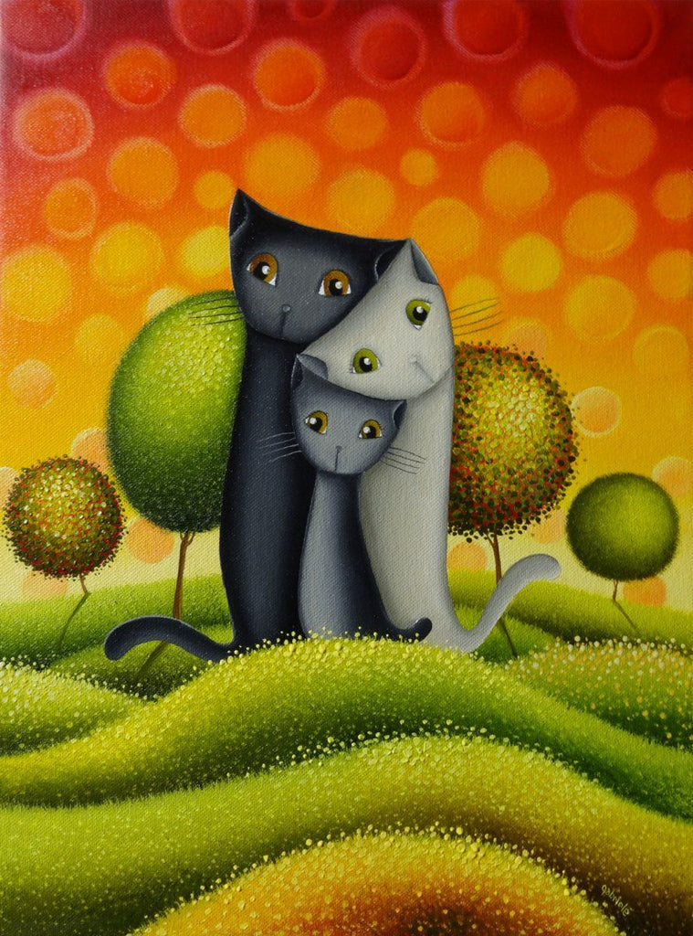 Abstracte Katten Schilderen op Nummers