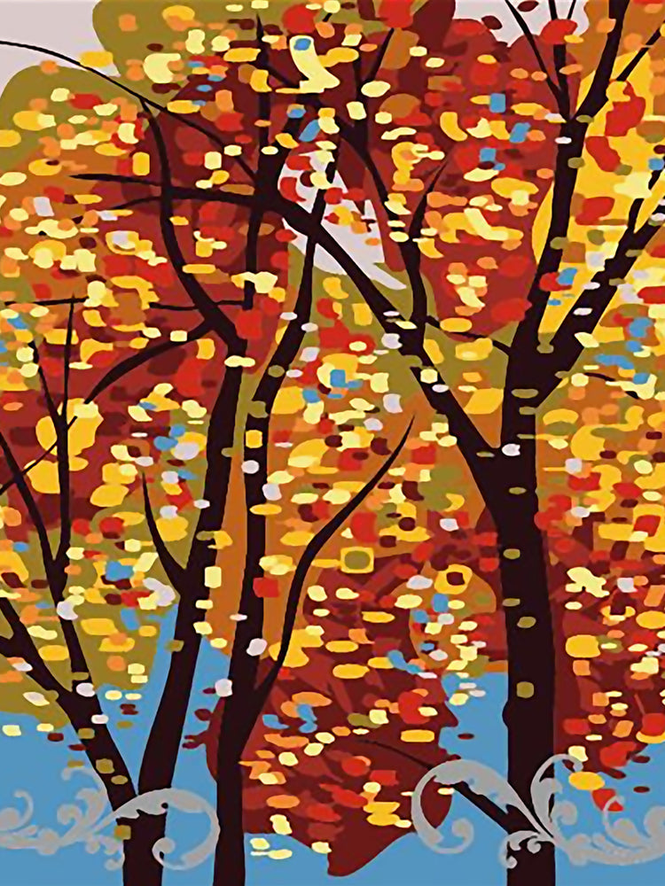 Abstracte Kleurrijke Bomen Schilderen op Nummers