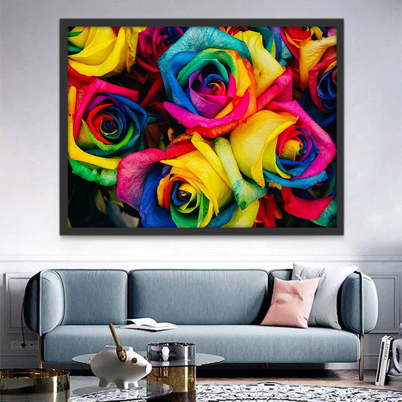 Abstracte Kleurrijke Rozen Schilderen op Nummers