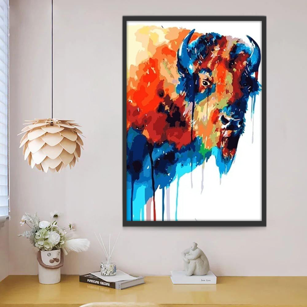 Abstracte koe in aquarelstijl Schilderen op Nummers
