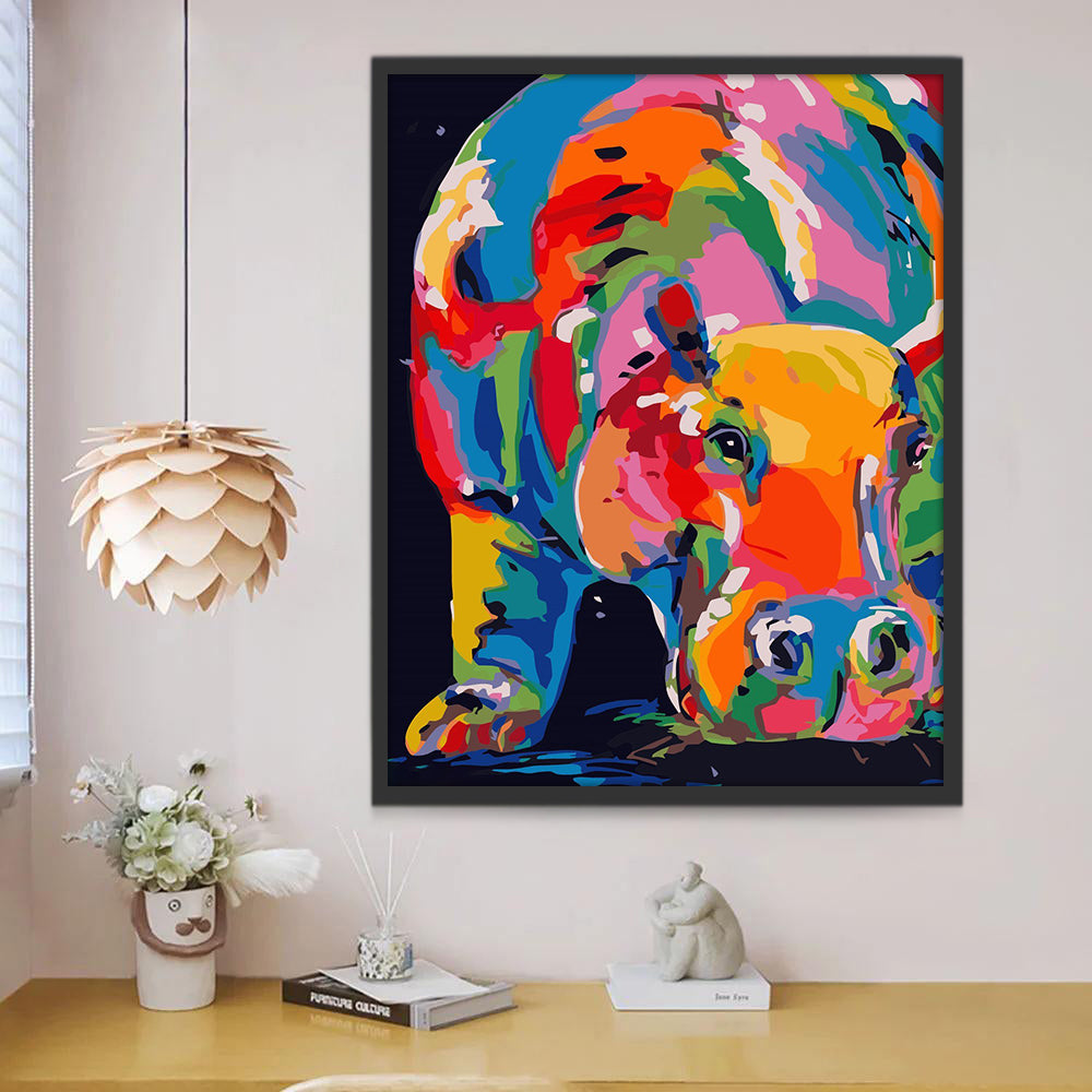 Abstracte koe in aquarelstijl Schilderen op Nummers