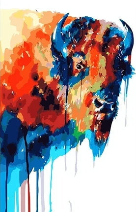 Abstracte koe in aquarelstijl Schilderen op Nummers