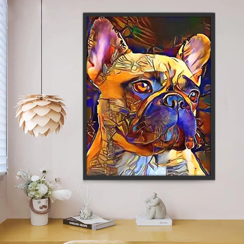 Abstracte Kunst Bulldog Schilderen op Nummers