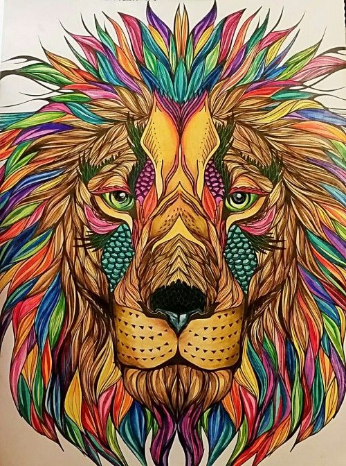 Abstracte Leeuw met Gekleurd Haar Schilderen op Nummers